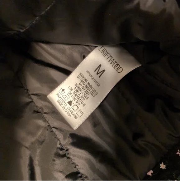 DRIFTWOOD X Free People Black and Cream Teddy Floral Jacket Size Medium - Picture 7 of 7